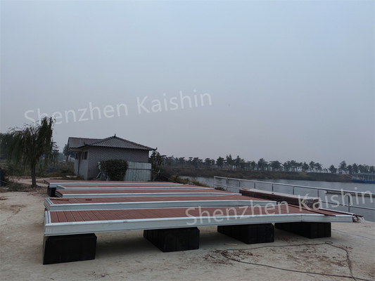 Dermaga Apung Aluminium Tahan Lama Ponton Apung Laut Dengan Papan dan Pelampung