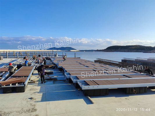 Dermaga Apung Aluminium Marina Dilengkapi dengan Tiang Stainless Steel 316 untuk Ponton Apung Laut