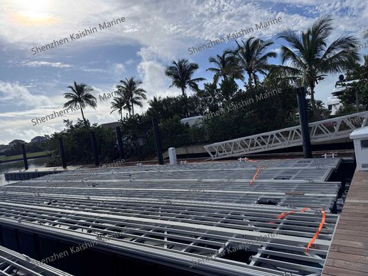 Aluminium 6061 T6 Finger Dock dengan Fender Karet dan Float Foam PE+EPS untuk Solusi Floating Dock